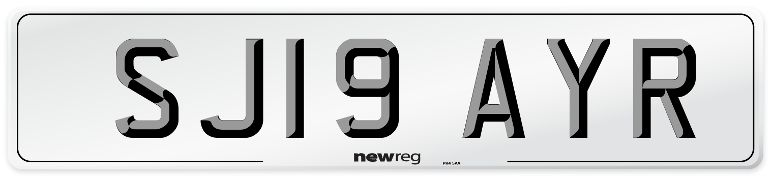 SJ19 AYR Number Plate from New Reg